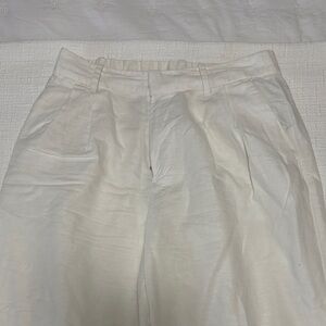 Gap white linen wide leg trousers